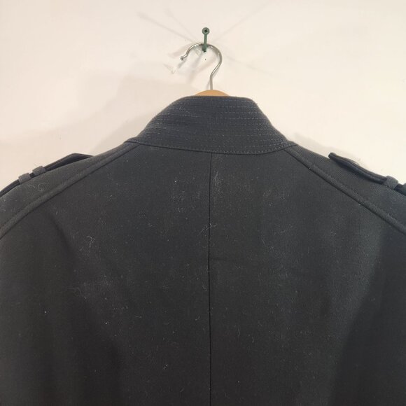 Zara Man Moda Sport Black Overcoat Trench Coat Mens Size Large - Picture 10 of 11